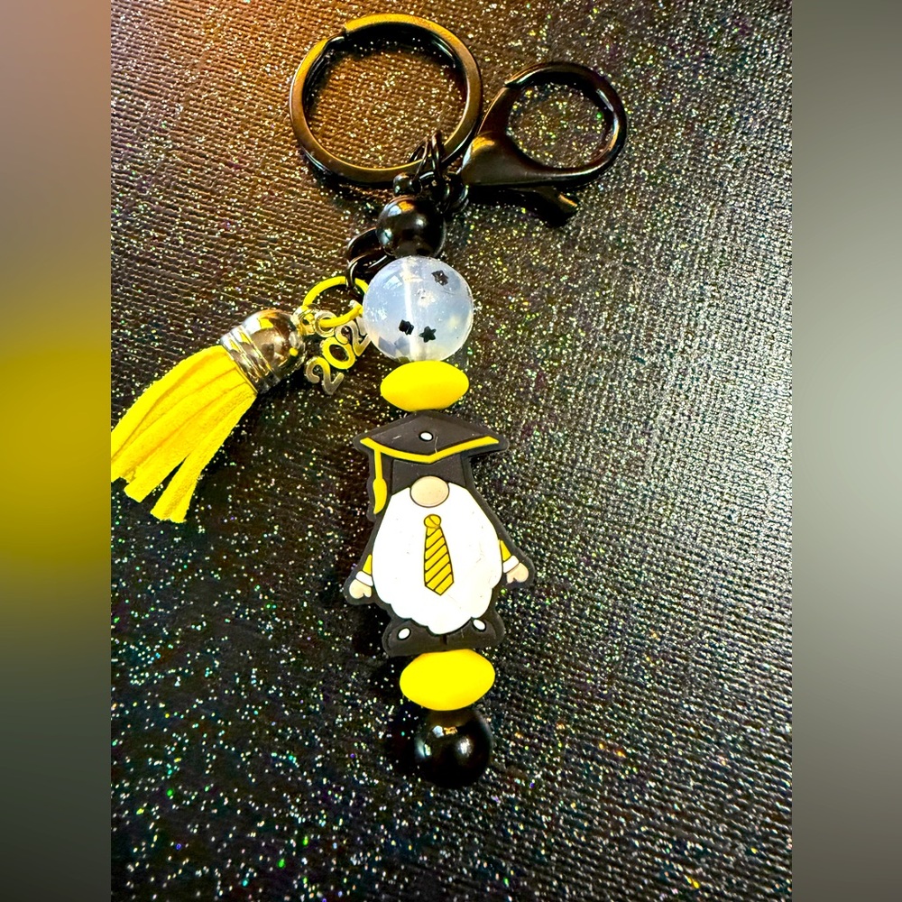 Graduation Gnome Keychain /Super Cute! Handmade